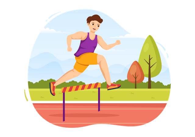 Hurdle race  Illustration