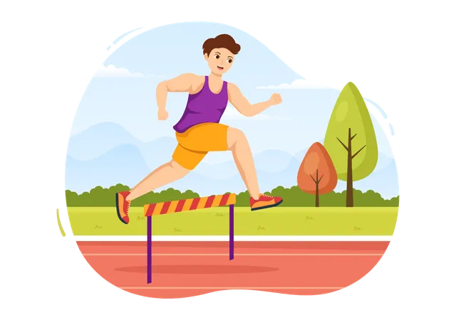 Hurdle race  Illustration