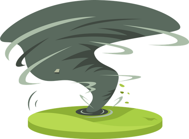 Hurrikan in ländlicher Gegend  Illustration