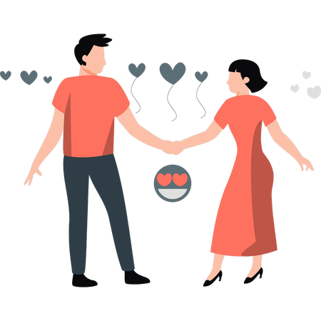 Husband and wife are dancing  Illustration