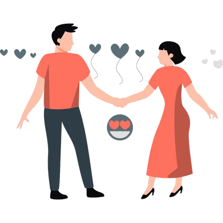 Husband and wife are dancing  Illustration