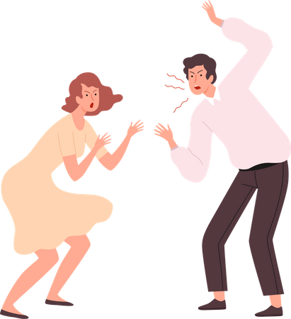Best Premium Husband shouting on wife Illustration download in PNG & Vector  format