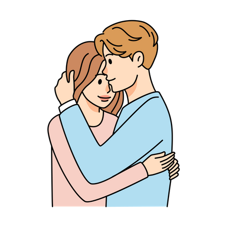 Husband comforting wife  Illustration