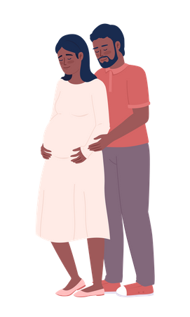 Husband holding pregnant wife carefully  Illustration