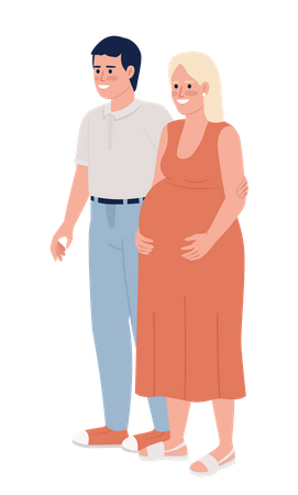 Husband with pregnant wife  Illustration