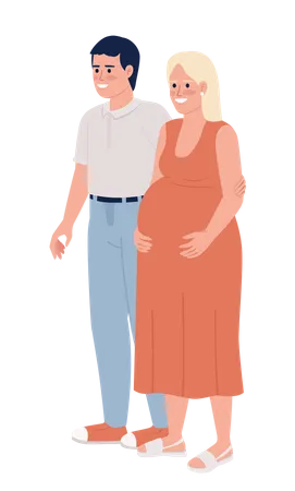 Husband with pregnant wife  Illustration