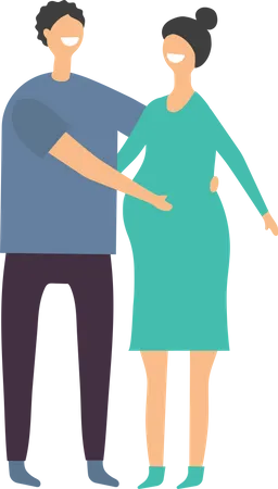 Husband with pregnant wife  Illustration