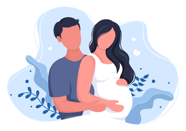 Husband with pregnant wife  Illustration