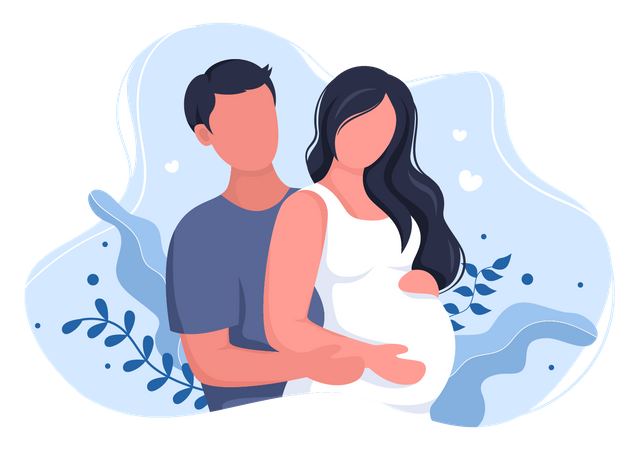 Husband with pregnant wife  일러스트레이션