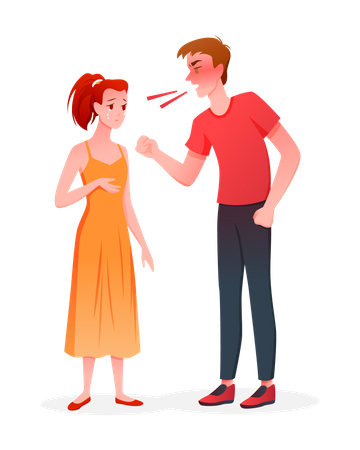 Husband yelling at wife  Illustration