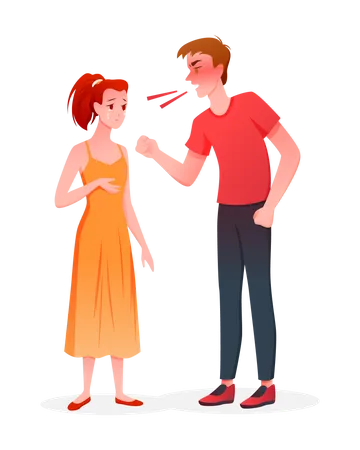 Husband yelling at wife  Illustration