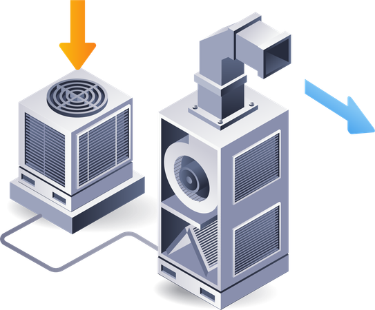 HVAC blower system installation  Illustration