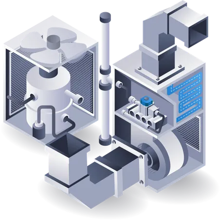 HVAC exhaust and intake blower system  Illustration