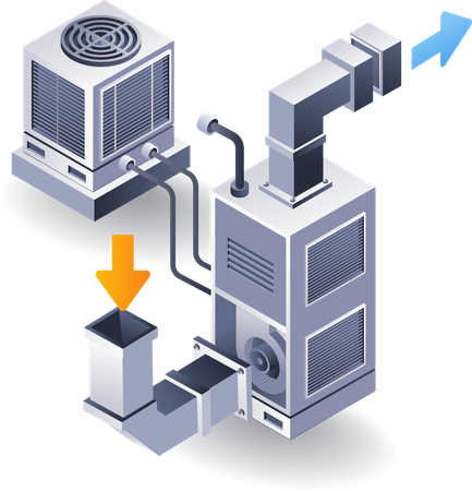 HVAC exhaust and intake system  Illustration