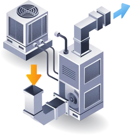 HVAC exhaust and intake system  Illustration