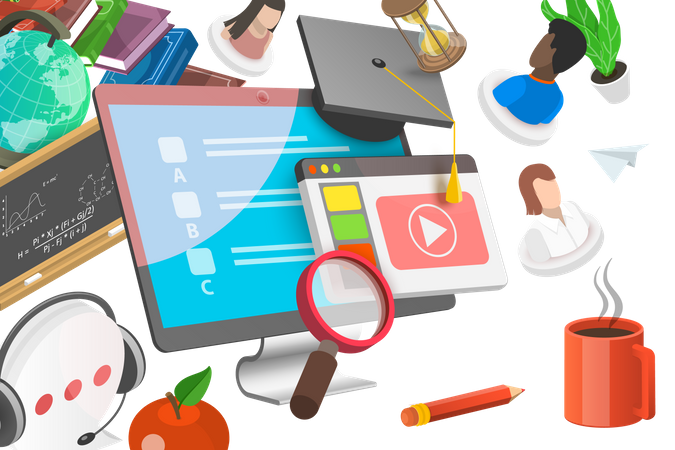 Hybrid or Blended Learning  Illustration