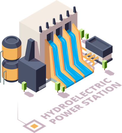 Hydro power plant  Illustration