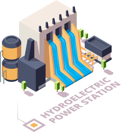 Hydro power plant  Illustration