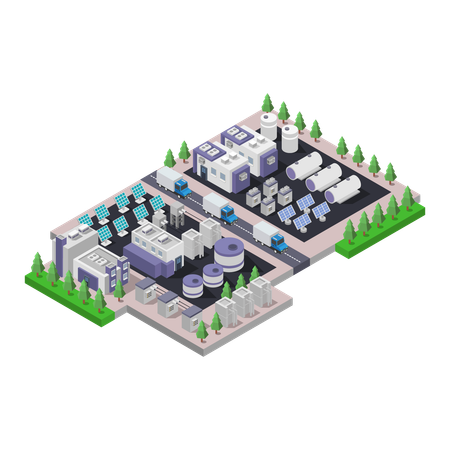 Hydrogen fuel industry  Illustration