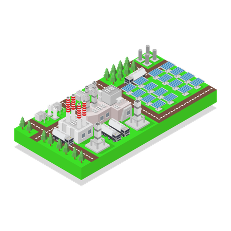 Hydrogen Microgrid  Illustration