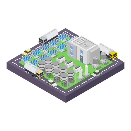 Hydrogen power plant  Illustration