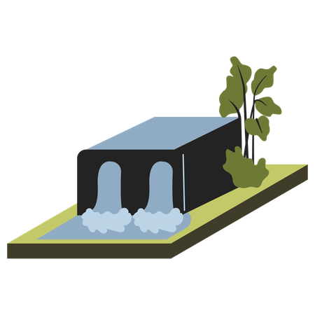 Hydropower turbine  Illustration