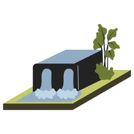 Hydropower turbine  Illustration