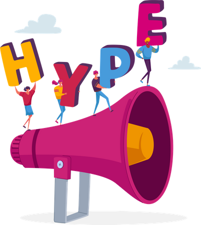 Hype marketing by public figure  Illustration