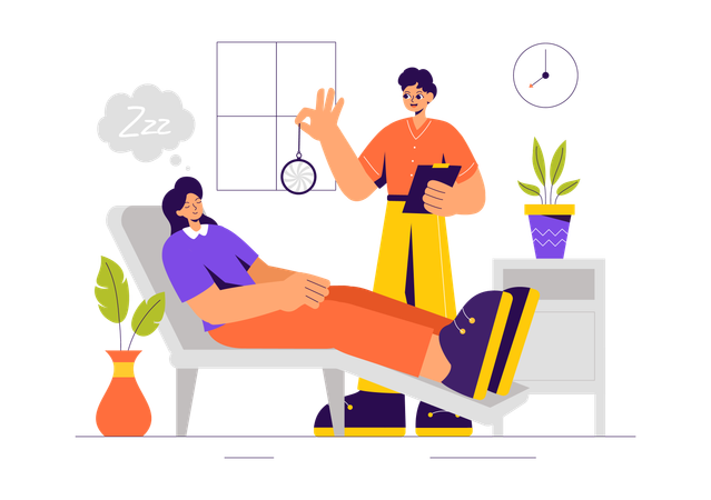 Hypnosis treatment for patient  Illustration