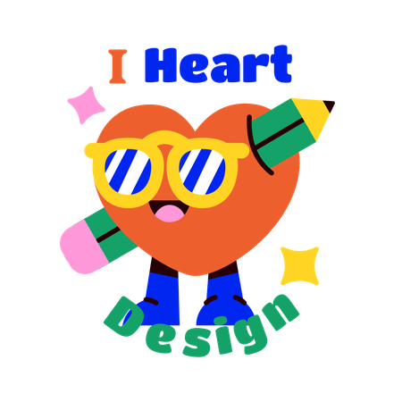 I heart design  Illustration
