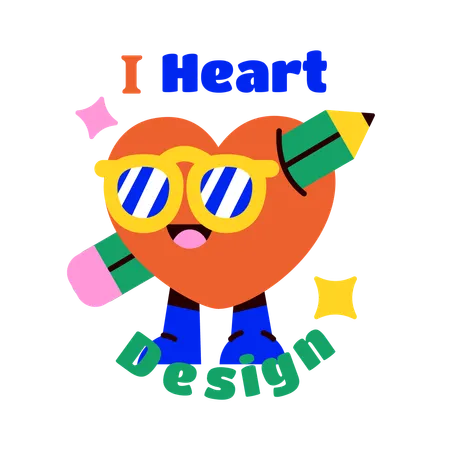 I heart design  Illustration