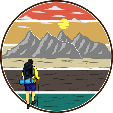 I like hiking  Illustration