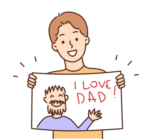 I love dad  Illustration