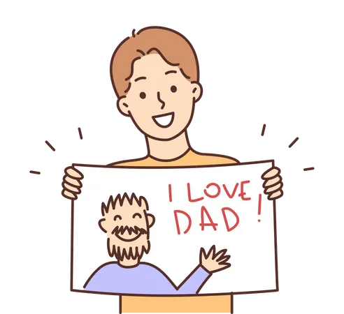 I love dad  Illustration