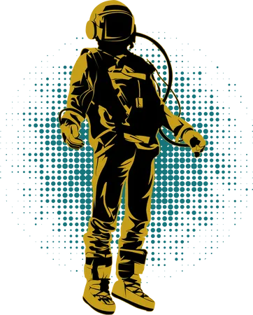 I Need More Space with Astronaut Vintage  Illustration