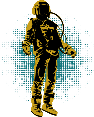 I Need More Space with Astronaut Vintage  Illustration