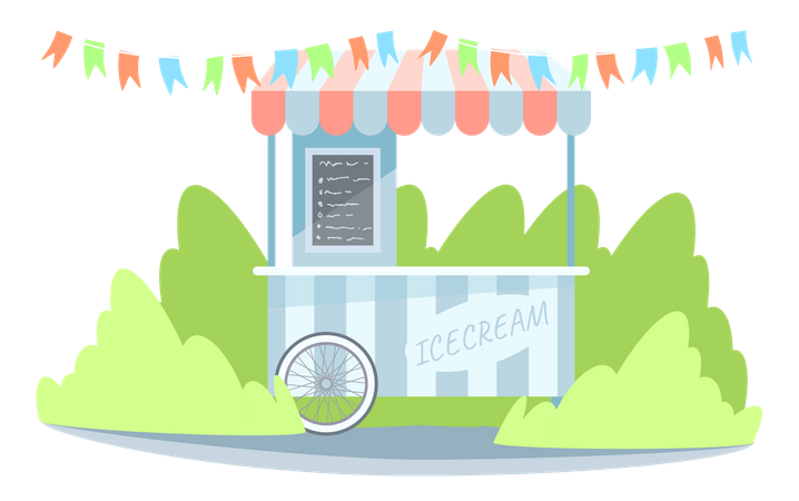 Ice cream booth  Illustration