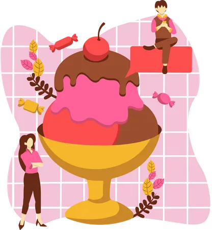 Ice Cream Bowl Illustration