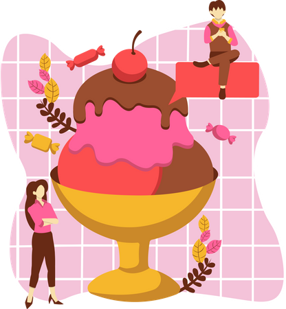 Ice Cream Bowl  Illustration