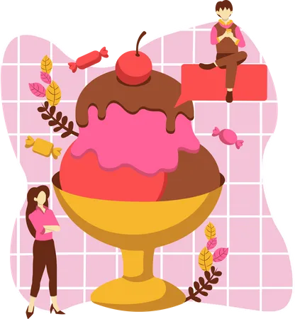 Ice Cream Bowl  Illustration