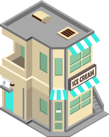 Ice Cream Cafe  Illustration