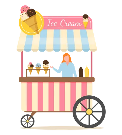Ice cream cart  Illustration