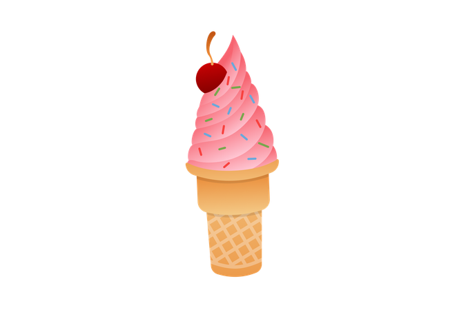 Ice Cream Cone  Illustration