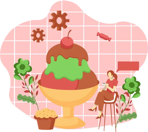 Ice Cream Cup Illustration