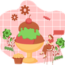 illustrations for ice cream cup