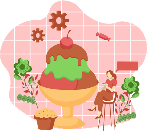 Ice Cream Cup  Illustration