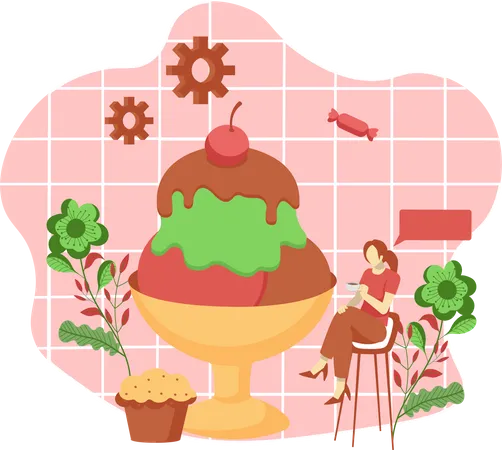 Ice Cream Cup  Illustration