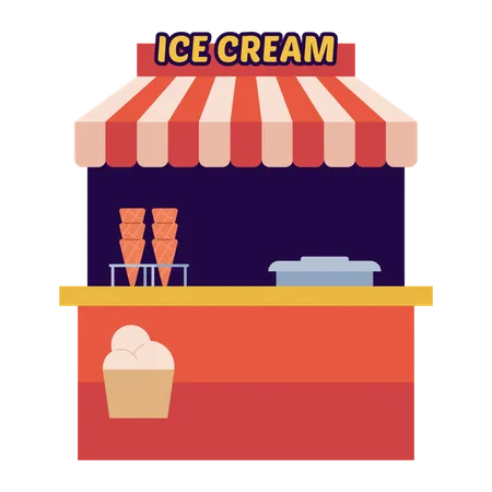 Ice Cream Food court  Illustration