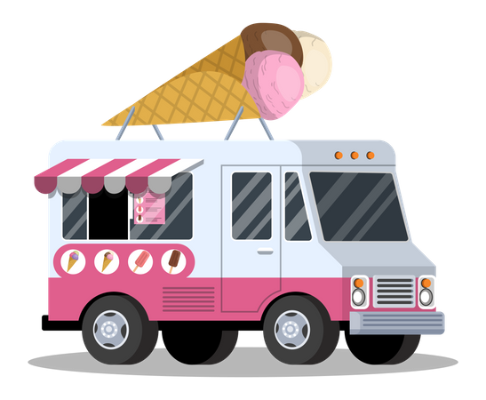 Ice Cream Food Truck Illustration