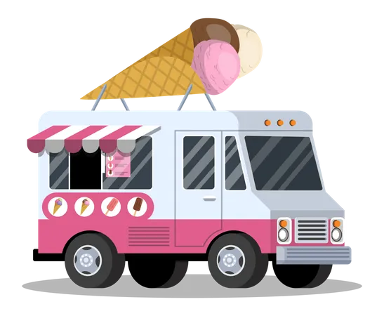 Ice Cream Food Truck  Illustration